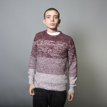 Sweater Hombre Acrílico Tejido Melange Guinda XS