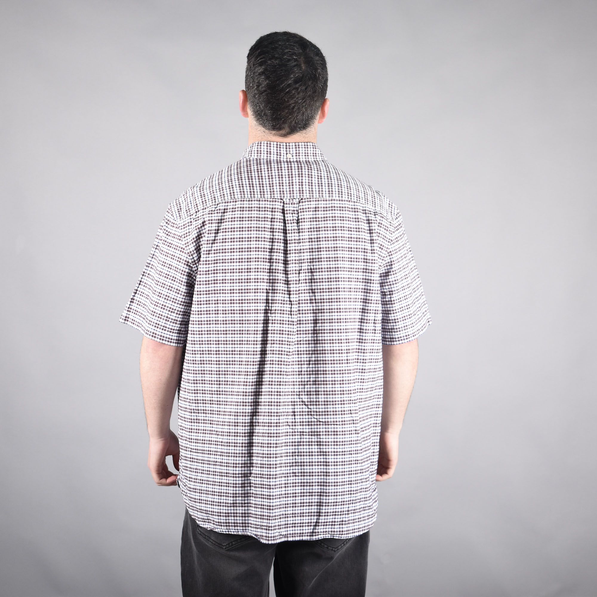 Camisa Hombre Manga Corta OB Algodón Escocés XL